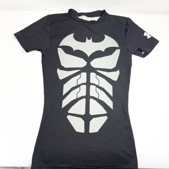 Under Armour Kids Black HeatGear Batman Compression Shirt Size Youth Small - Picture 1 of 7